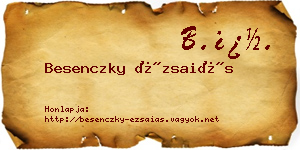 Besenczky Ézsaiás névjegykártya